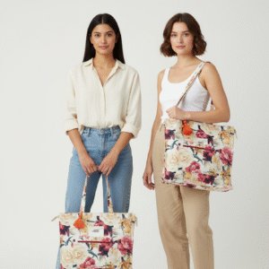 Cotton Tote Bag with Inner Pockets