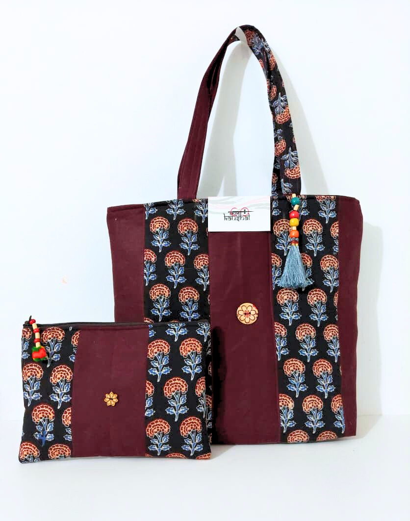 Virasat Block Print Vistaar Tote Set