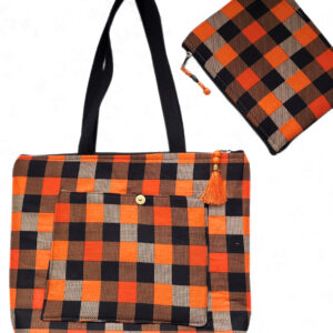 Auburn Checkered MiniAura Tote Set