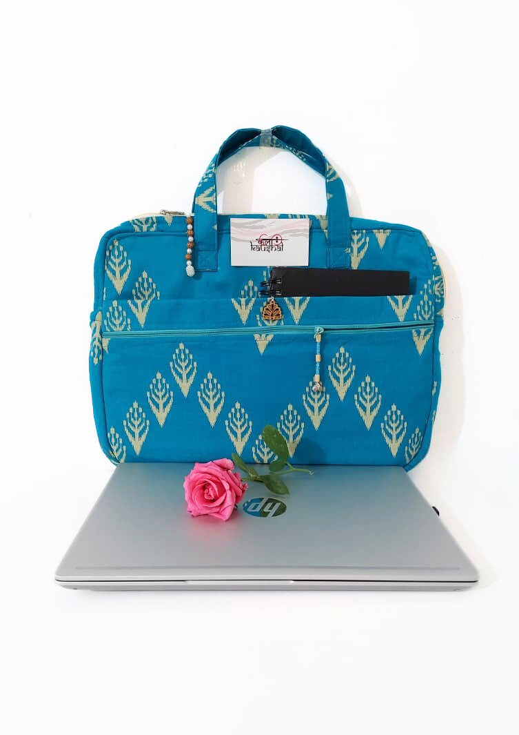 Azure Ikat Tech Tote