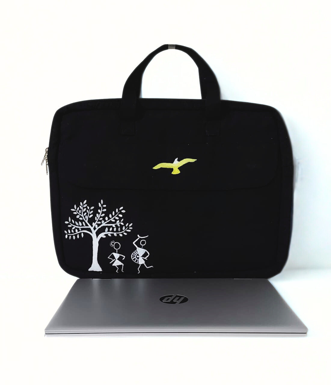 Midnight Warli Kalapankh Laptop Bag