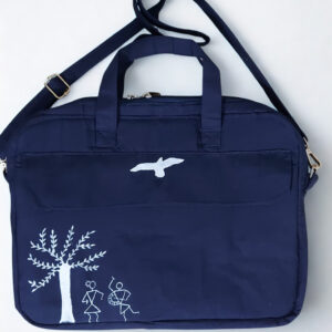 Navy Warli Kalapankh Laptop Bag