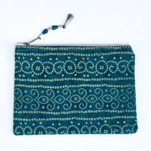 Teal Bandhani SafarSaathi Pouch