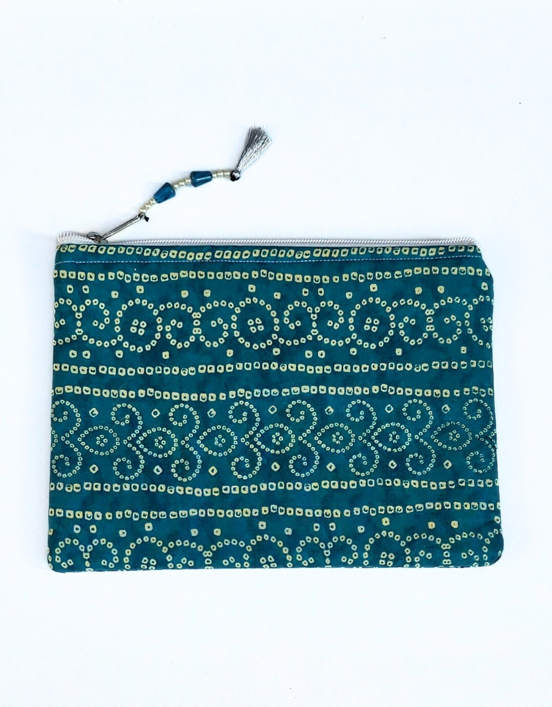 Teal Bandhani SafarSaathi Pouch