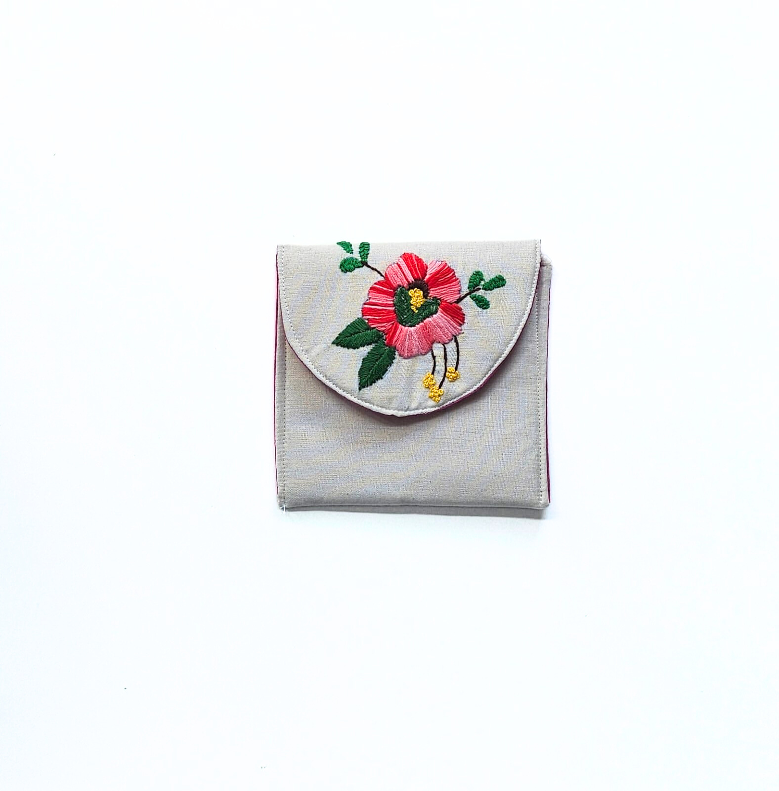 Embroidered Bloom Pouch