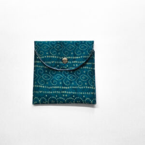Teal Bandhani Pouch
