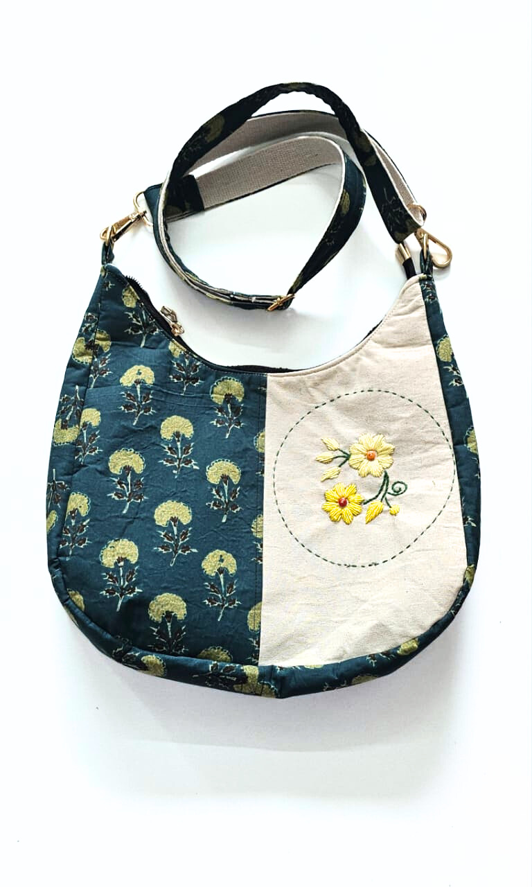 Embroidered Bloom Luna Sling Bag