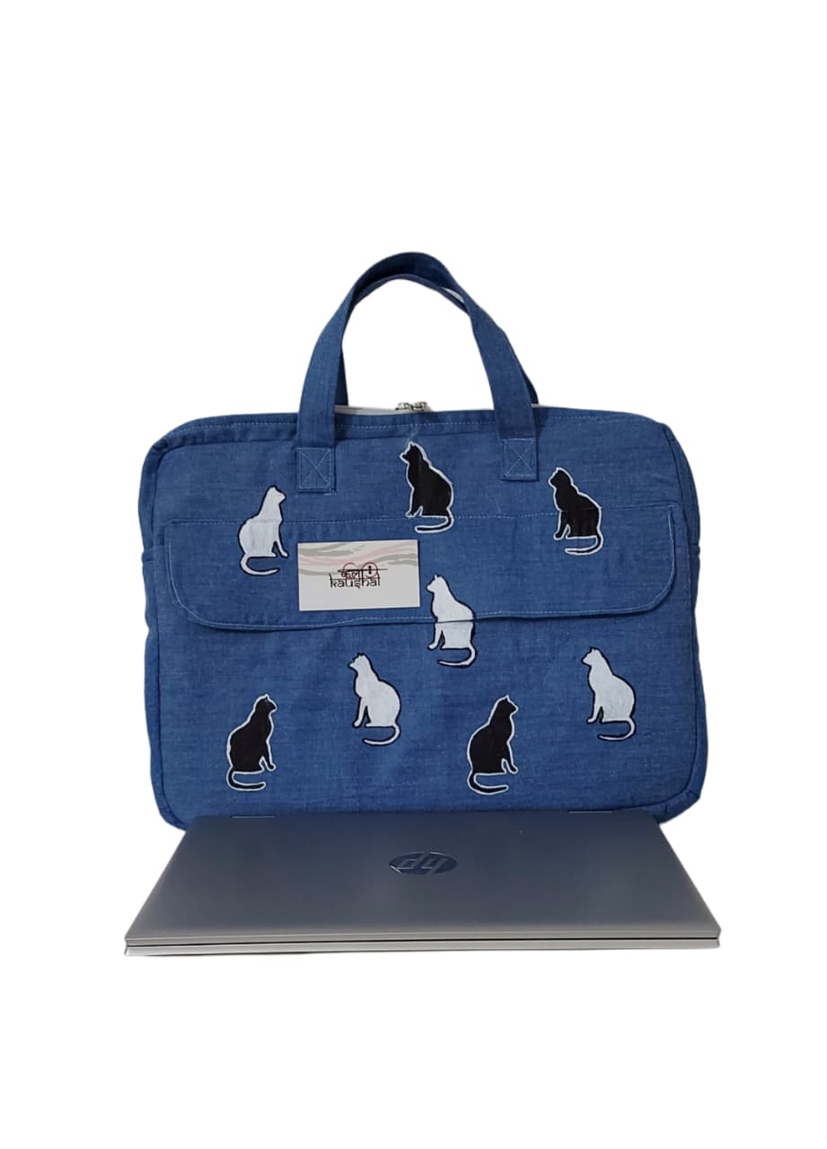 Feline DenimDost Laptop Bag