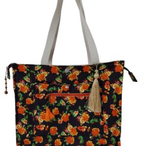 Gulmohar Quilted Floral Vistaar Tote