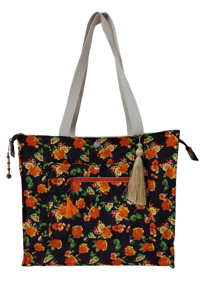 Gulmohar Quilted Floral Vistaar Tote