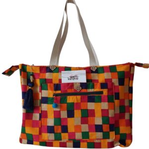 Carnival Checkered Vistaar Tote