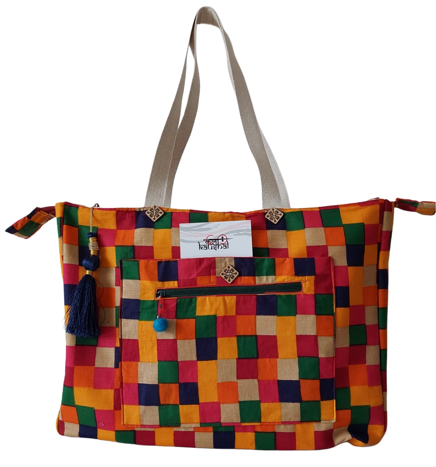 Carnival Checkered Vistaar Tote