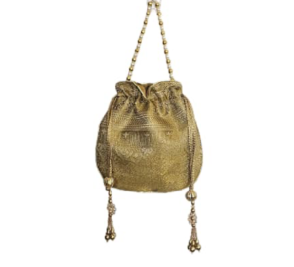 Golden Ikat Weave Mirror Potli