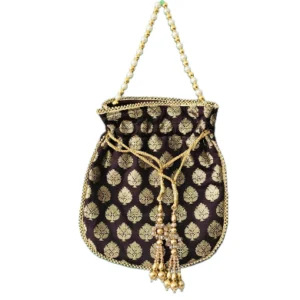 Black Gold Brocade Royal Potli