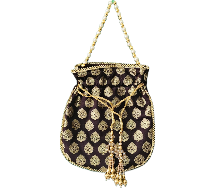 Black Gold Brocade Royal Potli