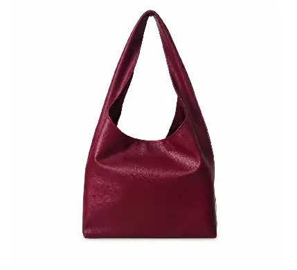Maroon Elegance Soft Leather Hobo Bag