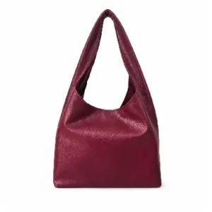 Wine Luxe Soft Leather Hobo Shoulder Bag