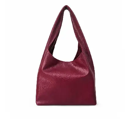 Wine Luxe Soft Leather Hobo Shoulder Bag