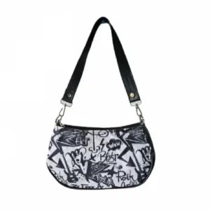 Abstract Monochrome Graffiti Shoulder Bag