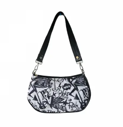 Abstract Monochrome Graffiti Shoulder Bag