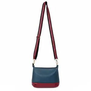 Blue & Burgundy Leather Solo Sling Bag