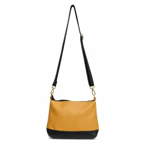 Mustard Yellow & Black Leather Solo Sling Bag